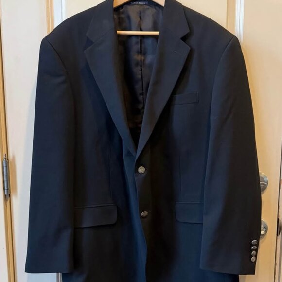 Men’s Lands’ End Classic Black Blazer Wool with Rayon Lining - Size 46R - Picture 8 of 9